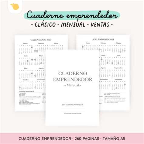 Cuaderno Emprende Mensual Clasico Ventas Ni Chicha Ni Limonada