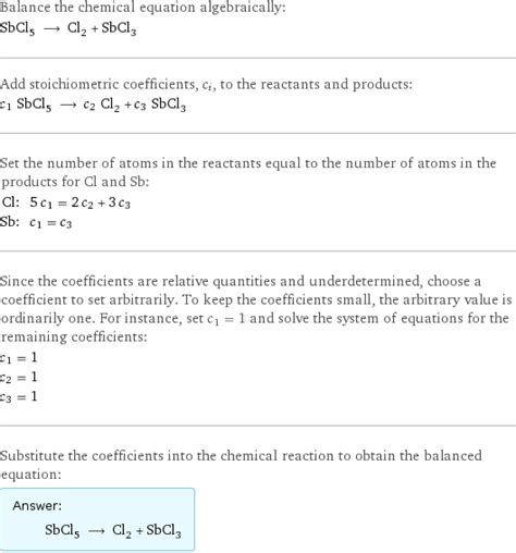 Sbcl5 Cl2 Sbcl3