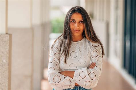 Brunette Latina Girl On The Street Stock Image Image Of Female Serious 301943749