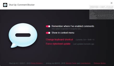 shut  comment blocker  chrome firefox edge opera