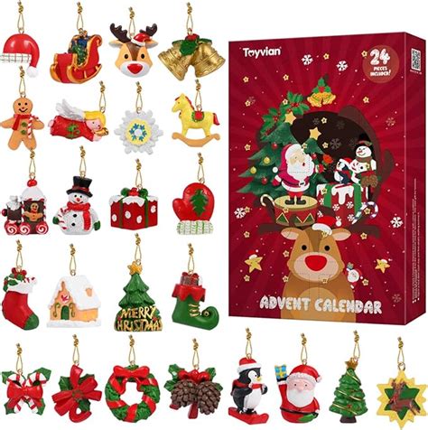 Amazon Toyvian 24 Pcs Assorted Christmas Tree Ornaments Countdown