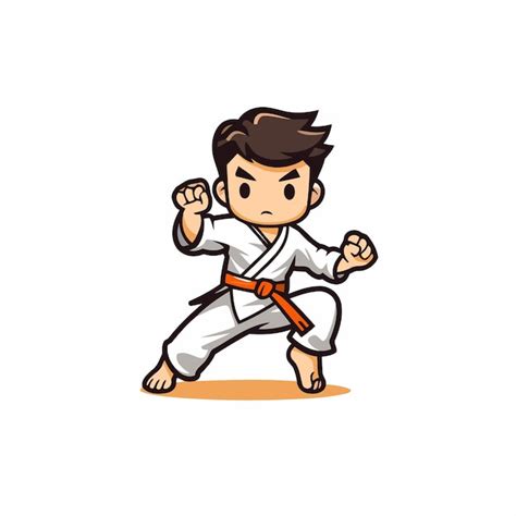 Premium Vector Taekwondo Boy Cartoon Mascot Character Vector Illustration