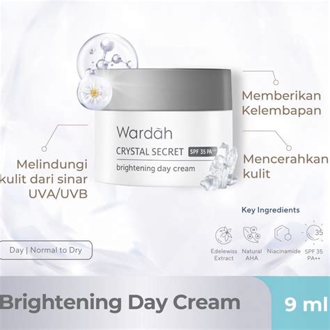 Jual Wardah Crystal Secret Brightening Day Cream 9 Ml Shopee Indonesia