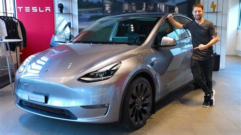 New Tesla Model Y Performance New Color Quicksilver 2023 Review Youtube