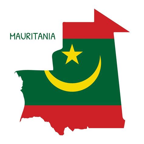 Mauritania National Flag Shaped As Country Map 33886471 Vector Art At