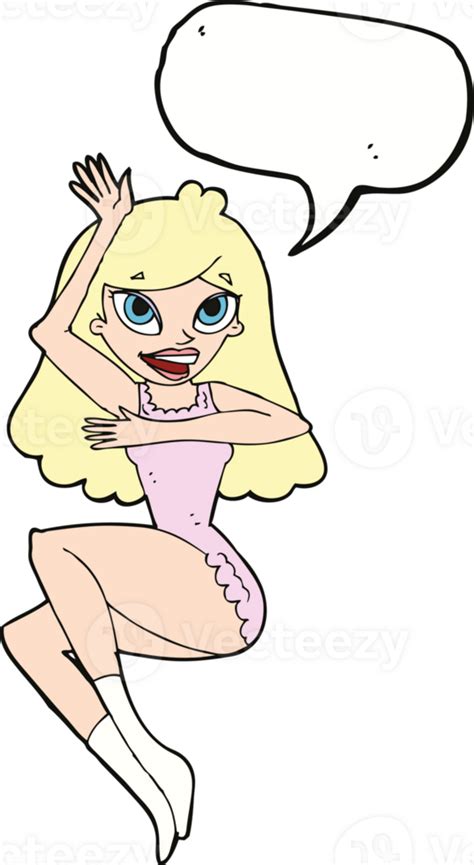 Cartoon Woman In Lingerie With Speech Bubble 45286181 PNG