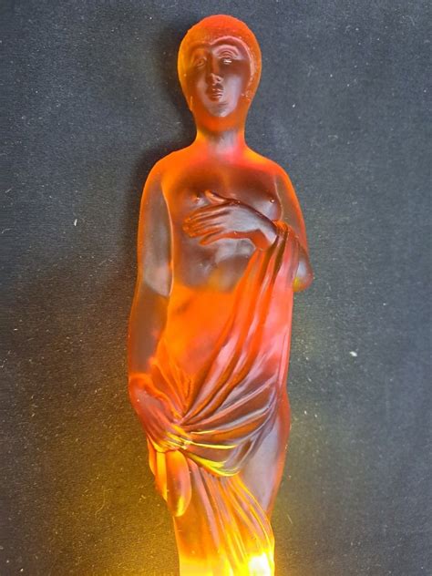 Rare Antique S Flapper Nude Amber Glass Sculpture Art Deco