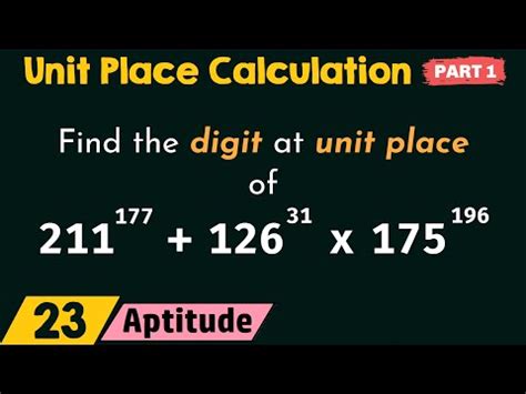 unit place calculation part  video lecture crash   gate