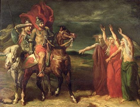 Macbeth And The Three Witches 1855 Museum Unknown Artist Theodore Chasseriau Pintura De