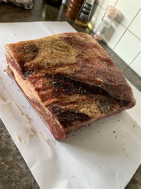 Dry Aged Beef Ribs About To Go Into The Smoker For 6 Hours Has