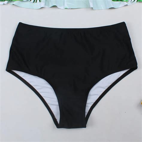 Swimsuit High Waist Women Bikini Bottoms Tankini Swimsuit Briefs Swim Shorts Mujer Elastic