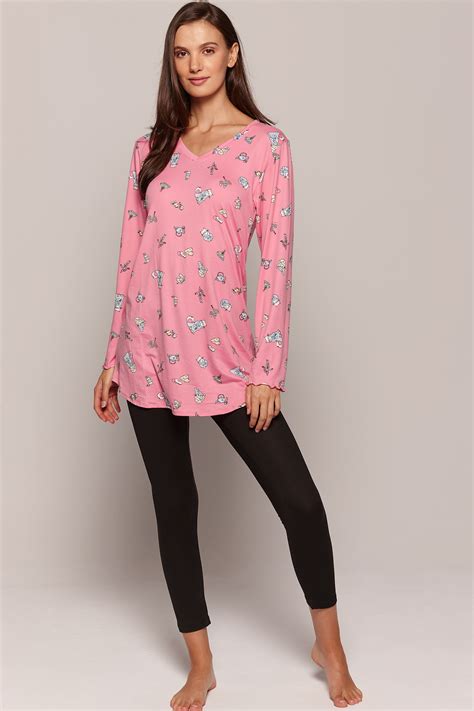 Claudel Lingerie Long Sleeve Top And Legging Bottom Pajama Set