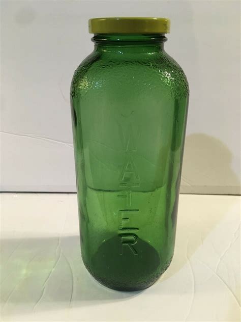 Vintage Embossed Green Glass Water Juice Refrigerator Jar W Lid Anchor Hocking Ebay Antique