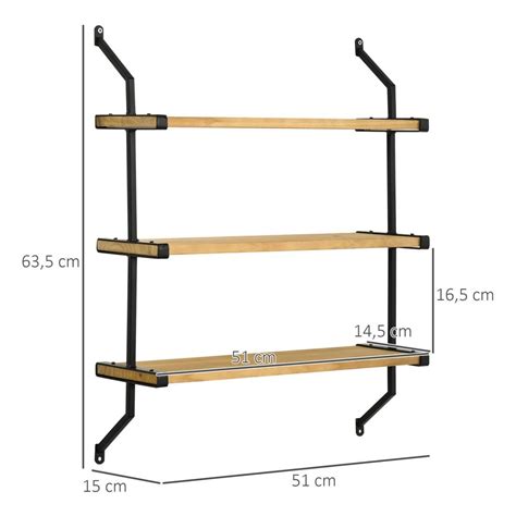 Estante De Parede De N Veis De Madeira Carga M Xima Kg X X Cm