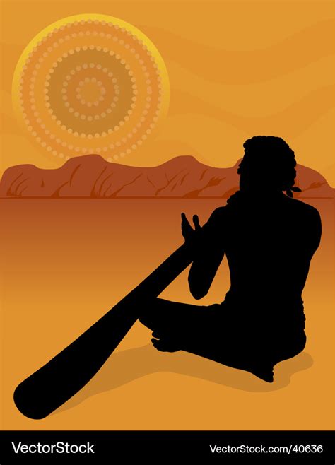 Aboriginal silhouette Royalty Free Vector Image