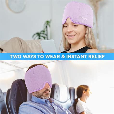 Newgo Migraine Relief Head Ice Wrap Hot Cold Therapy Headache Hat For Chronic Migraine And