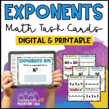 Exponents Task Cards By Teaching With A Mountain View TPT