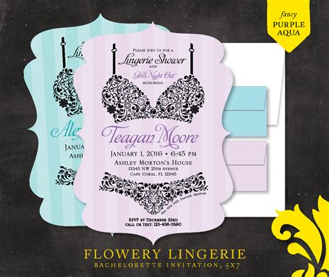 Nealon Design Patterned Lingerie Shower Invitation