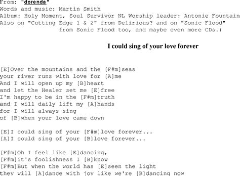 I Could Sing Of Your Love Forever Christian Gospel Song Lyrics And Chords