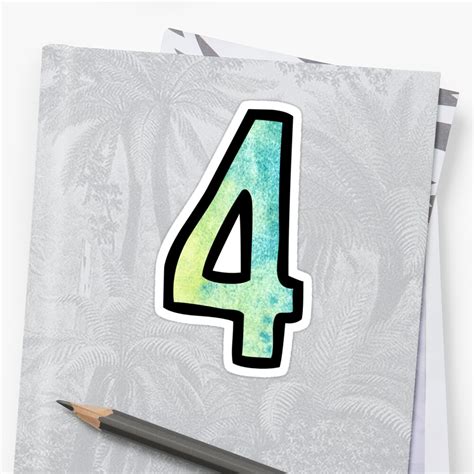 "Number 4" Sticker by ABSDesigns | Redbubble