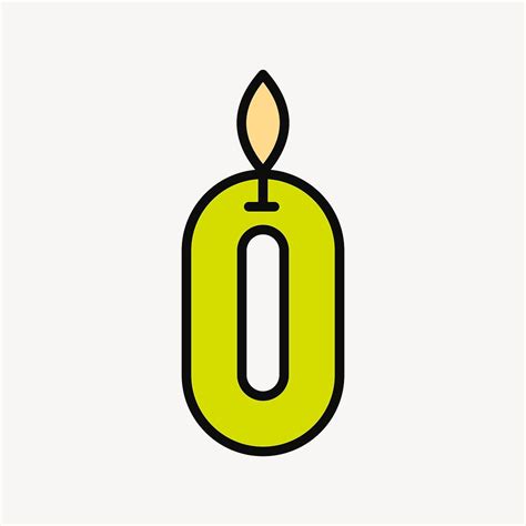 Lit Number Zero Birthday Candle Premium Vector Rawpixel