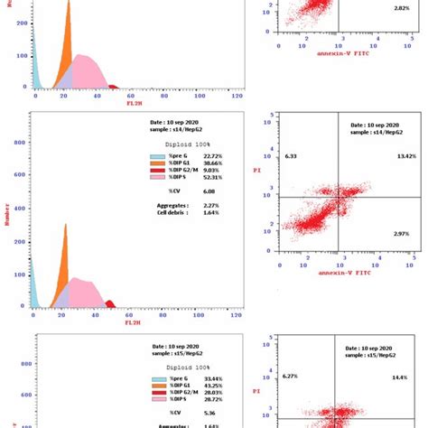 A The Flow Cytometry Cancer Cell Cycle Distribution Left And