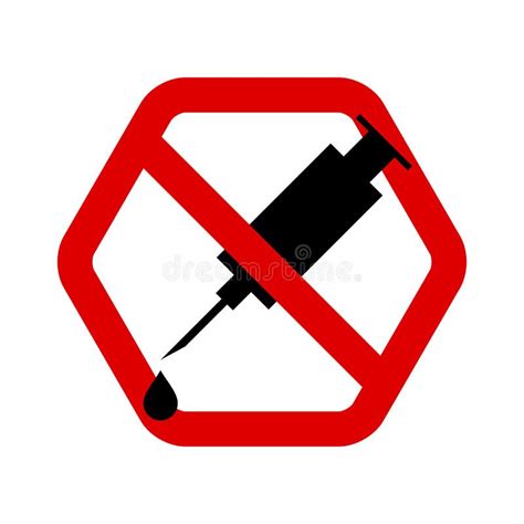 No Drugs Prohibition Sign Of Syringe Vector Stock Vector