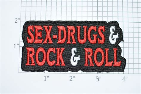 Sex Drugs And Rock Roll Iron On Embroidered Clothing Patch For Jacket Vest Shirt Hat Music