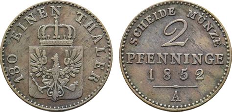 Brandenburg Preu En Cu Pfennig A Friedrich Wilhelm Iv