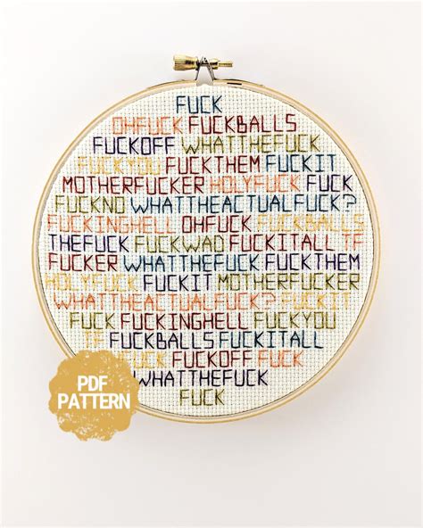 Subversive Cross Stitch Pattern Fuck Cross Stitch Fuck Stitch Pattern Rude Dirty Dirty Cross