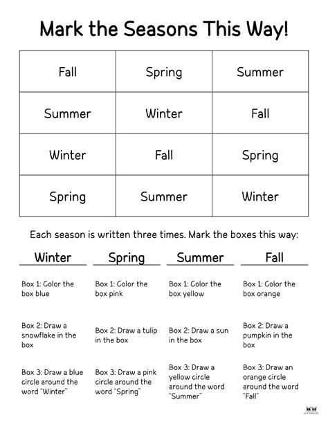 Four Seasons Worksheets & Printables - 51 Pages | Printabulls