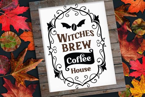 Witches Brew Coffee House Halloween Farmhouse Sign