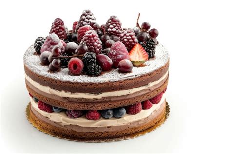 Elegant Naked Cake Design Isolated On White Background Premium Ai Generated Image