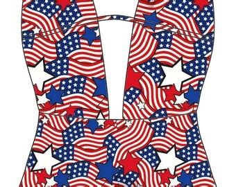 American Flag Bikini Etsy