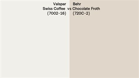 Valspar Swiss Coffee 7002 16 Vs Behr Chocolate Froth 720c 2 Side By