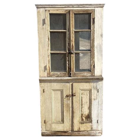 19th C Primitive Pine Dovetailed Joinery Jelly Cupboard Pantry Kitchen Cabinet At 1stdibs