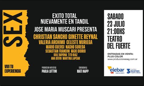 SEX Viví tu Experiencia AGENDA CULTURA Y ESPECTACULOS