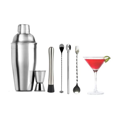 Coqueteleira Bar Inox 750ml Socador Dosador C Kit Colher No Shoptime