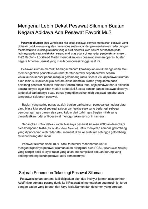 Solution Mengenal Lebih Dekat Pesawat Siluman Buatan Negara Adidaya