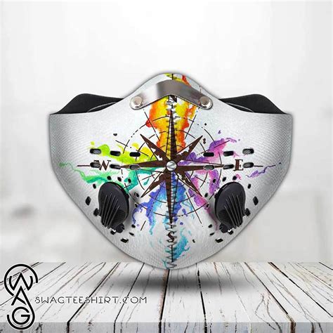 Lgbt Pride Compass Filter Carbon Face Mask Maria • Leesilk Shop