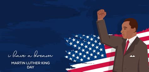 Hand Drawn Mlk Day Or Martin Luther King Day Horizontal Banner On A