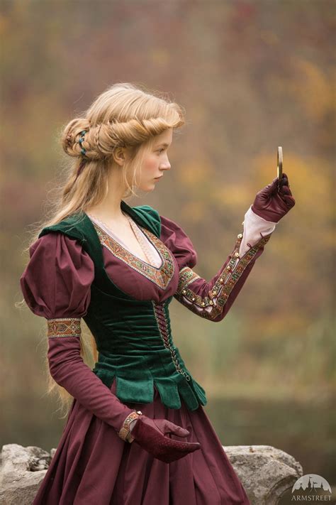 medieval cotton fantasy dress  vest costume princess  exile dress