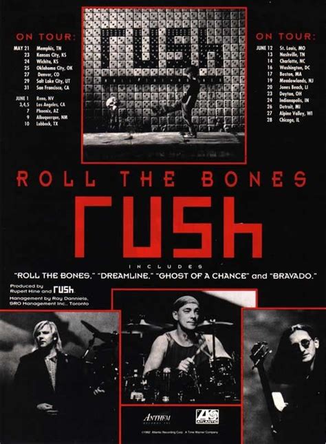 Rush - Roll the Bones Tour | Rush poster, Rush albums, Rush band