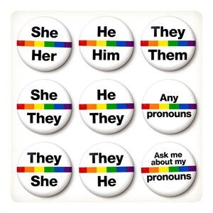 Bulk Pronoun Pins Helvetica Pride Flag Pronoun Buttons Multipack Mini