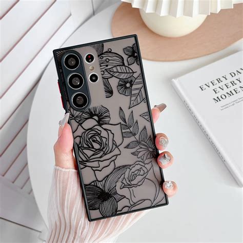 XIZYO Hülle für Samsung Galaxy S23 Ultra Transparent Matt Rose Floral