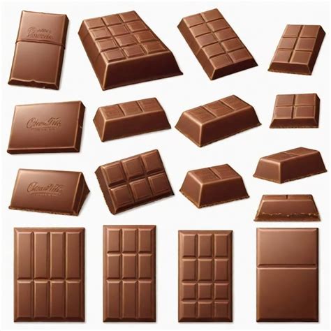 Chocolate Bar Detailed Vector Set Premium AI Generated Vector