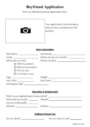 Funny Dating Application Form Telegraph