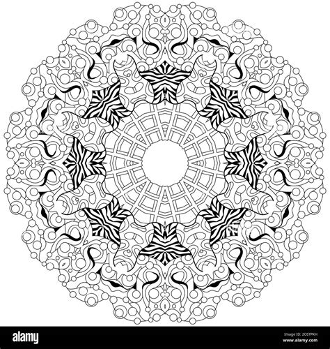 Hand Drawn Zentangle Mandala For Coloring Page Stock Vector Image Art