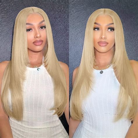 Amazon Blonde Synthetic Wig Long Straight Blond Wig For Women Inch Blonde Layered