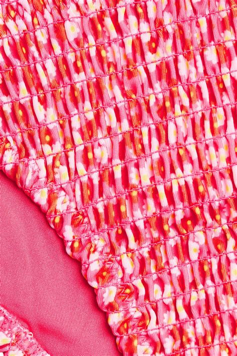 SOLID STRIPED The Rachel Smocked Floral Print Low Rise Bikini Briefs THE OUTNET